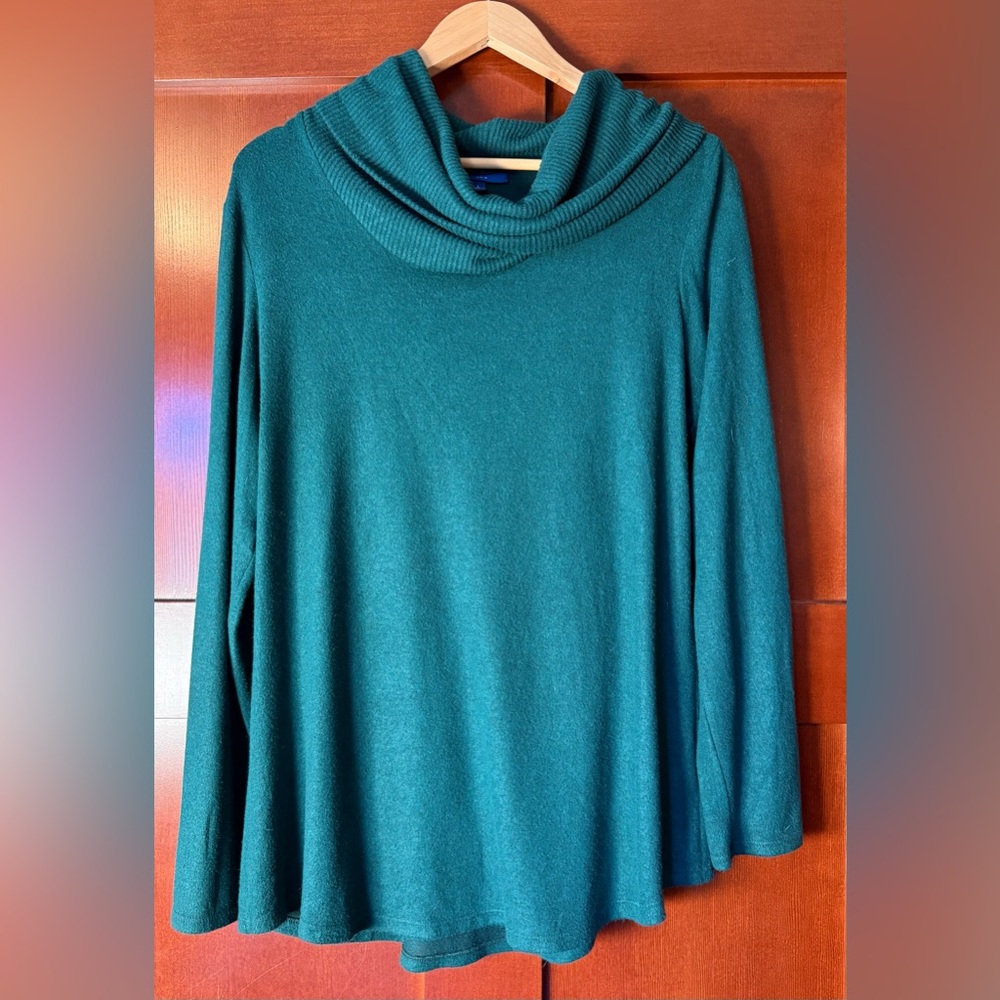 Apt. 9 Pine Green Ultra Soft Cowl Neck Sweater Size Large